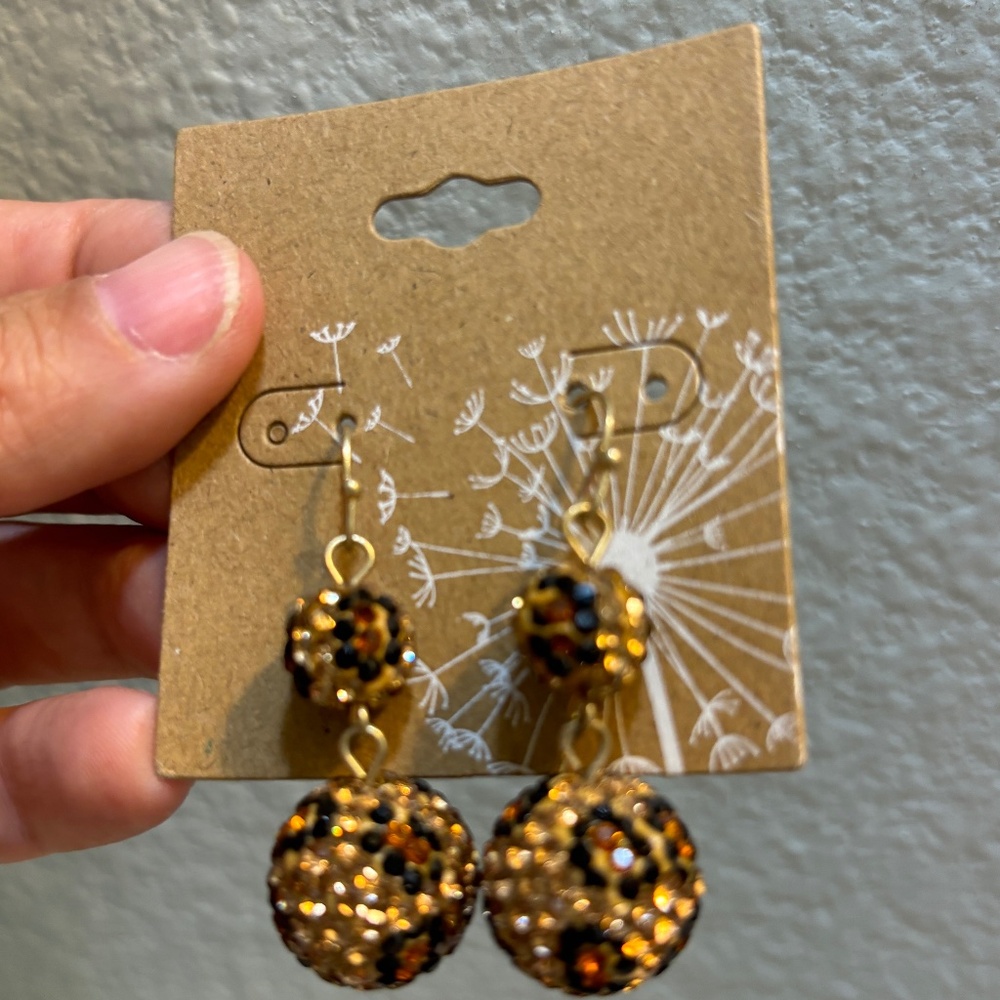 Leopard Fireball Drop Earring
